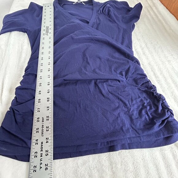 Cabi Womens Blueberry Wrap Top Large Long Sleeve Cotton Blend Stretch #131 New - Picture 8 of 8